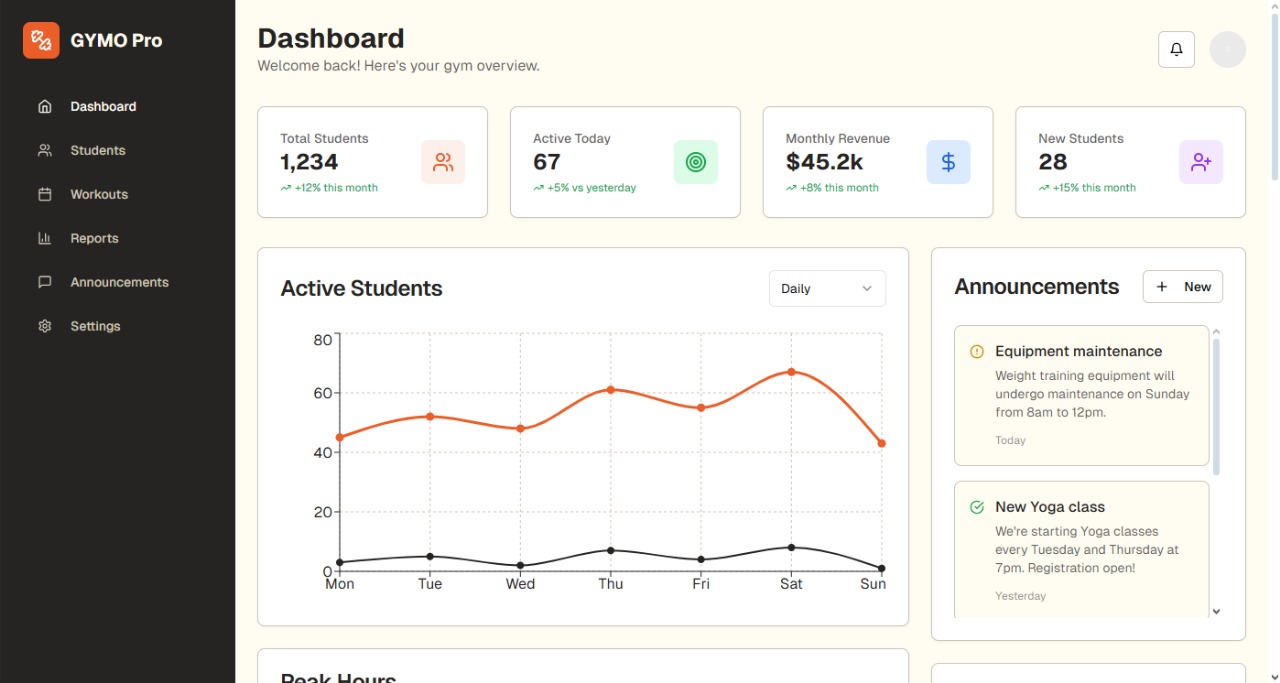 WEB app interface