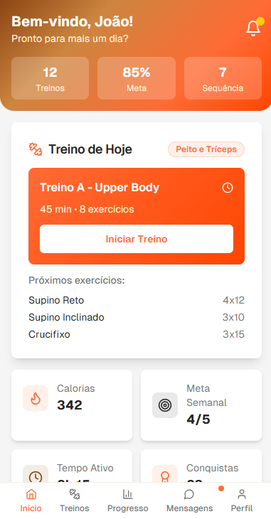 Mobile app interface
